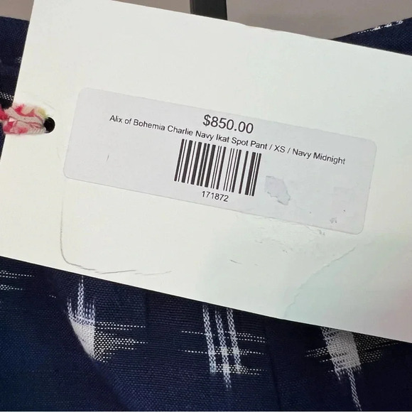 Alix of Bohemia Charlie Flare Pants Navy Midnight Ikat XS NWT Boho Rodeo Western - Picture 7 of 8